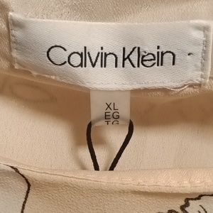 FINAL PRICE NWT Calvin Klein beautiful peach floral ruffled blouse XL/EG/TG